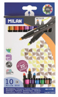 Pisaki dwustronny 10szt - 20kol. Bicolor Milan